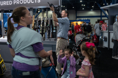 People attend the NRA convention at the George R. Brown Convention Center. Houston, Texas. 27 May 2022. The convention comes in the wake of the deadly high school shooting in Uvalde, Texas, and several high profile people are due to speak including former President Donald Trump.