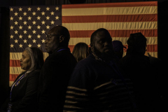 Attendees of Kathy Hochul’s election party line up for a video booth in New York, NY on 11.8.22. Hochul made history this night becoming the first female Governor of New York.