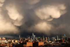 Mammatus Clouds Over New York City