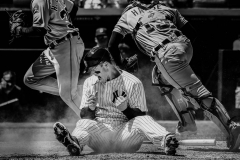 New York Yankees first baseman Anthony Rizzo #48 scores the tying run in a play-at-the-plate during the eighth inning when the New York Yankees played the Detroit Tigers Sunday, June 5, 2022, at Yankee Stadium in Bronx. New York Yankees won 3-0.