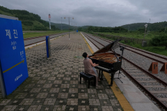 Lim Mi-jung plays Arirang, the most popular Korean folk song, at the opening of the Peace and Life Zone Music Festival at Jejin Station in Goseung-gun, Gangwon Province, South Korea on July 24th, 2022. The concerts in the music festival are all in the DMZ and the organizers hope they can help change the public perception of the DMZ. [Story first published July 26, 2023]According to PLZ: The PLZ Festival, which makes the DMZ a land of peace and life, has introduced beautiful places that are like gems of the DMZ through music every year. This year's opening concert was held ahead of the 69th anniversary of the armistice agreement at Jejin Station, Goseong-gun, at the North-South Immigration Office on the Donghae Line.