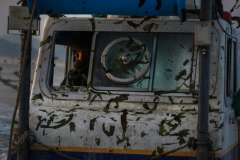 Kim Nam-hoon, a seaweed (Undaria, called ‘Miyeok’ in Korea) farmer driving the boat. With his crews, they harvested Miyoek on the sea near Geumdang Island in Wando-gun, South Jeolla Province, South Korea, on March 24th, 2022. [Story first published March 16, 2023]