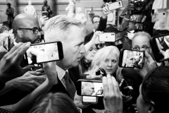 House Minority Leader Kevin McCarthy (R-CA) speaking with reporters while walking to the House Chamber at the U.S. Capitol on Wednesday, January 4, 2023.