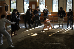 Young competitors during Hakuhō Cup, a sumo competition for elementary and middle school students at Ryōgoku Kokugikan in Tokyo, Japan on Feb. 12th, 2023.