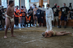 A Japanese player was devastated after he lost to an American player during Hakuhō Cup, a sumo competition for elementary and middle school students at Ryōgoku Kokugikan in Tokyo, Japan on Feb. 12th, 2023.