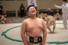 A player lost his round and cried during Hakuhō Cup, a sumo competition for elementary and middle school students at Ryōgoku Kokugikan in Tokyo, Japan on Feb. 12th, 2023.