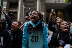 Young Fans Welcome Liberty Players in Historic Parade