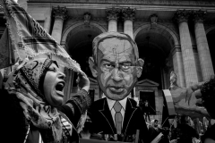 Sept 26, 2024 NYC Public Library. Demonstration against Israel Prime Minister Netanyahu‘s visit to the UN's annual meeting of the General Assembly in NYC.