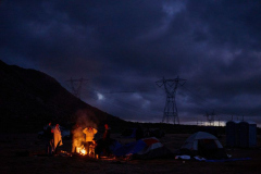 Migrants camp in Jacumba, Califronaia