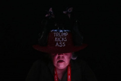 A delegate looks at her phone during the Republican National Convention Wednesday, July 17, 2024, in Milwaukee.