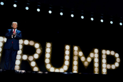Republican presidential candidate former President Donald Trump, Republican vice presidential candidate Sen. JD Vance, R-Ohio, during the Republican National Convention, Thursday, July 18, 2024, in Milwaukee.