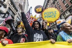 Protestors rally and march as part of No Kings Day on Saturday, June 14, 2025 in NYC.