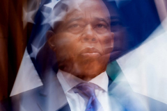 New York City Mayor Eric Adams, NYPD Police Commissioner Jessica S. Tisch and NYPD Chief of Crime Control Strategies Michael LiPetri hold a press conference on police stats at 1 Police Plaza, New York. Wednesday, October 01 2025.