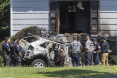 A vehicle crashed into the Manhasset Friends Meeting Place on Northern Boulevard on Thursday, June 19, 2025 in Manhasset.