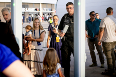 GLENDALE, AZ USA - SEPTEMBER 21, 2025 -  Due to Kirk being assassinated and President Trump in attendance, heavy security was present inside and outside the stadium.