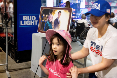 GLENDALE, AZ USA - SEPTEMBER 21, 2025 -  Photos of Charlie Kirk and his wife Erika are on display throughout the stadium including by the concession stands. The Charlie Kirk Memorial at State Farm Stadium.
